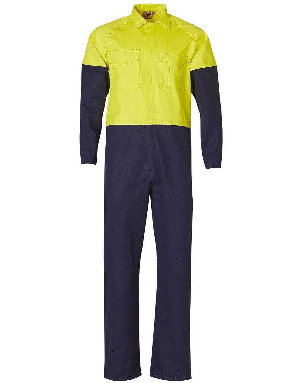 Australian Industrial Wear Work Wear Yellow/Navy / 87S Men's TWO TONE COVERALL Stout Size SW205